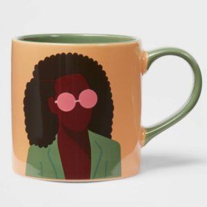 16oz Silhouette with Glasses Marilyn Mug Green/Pink